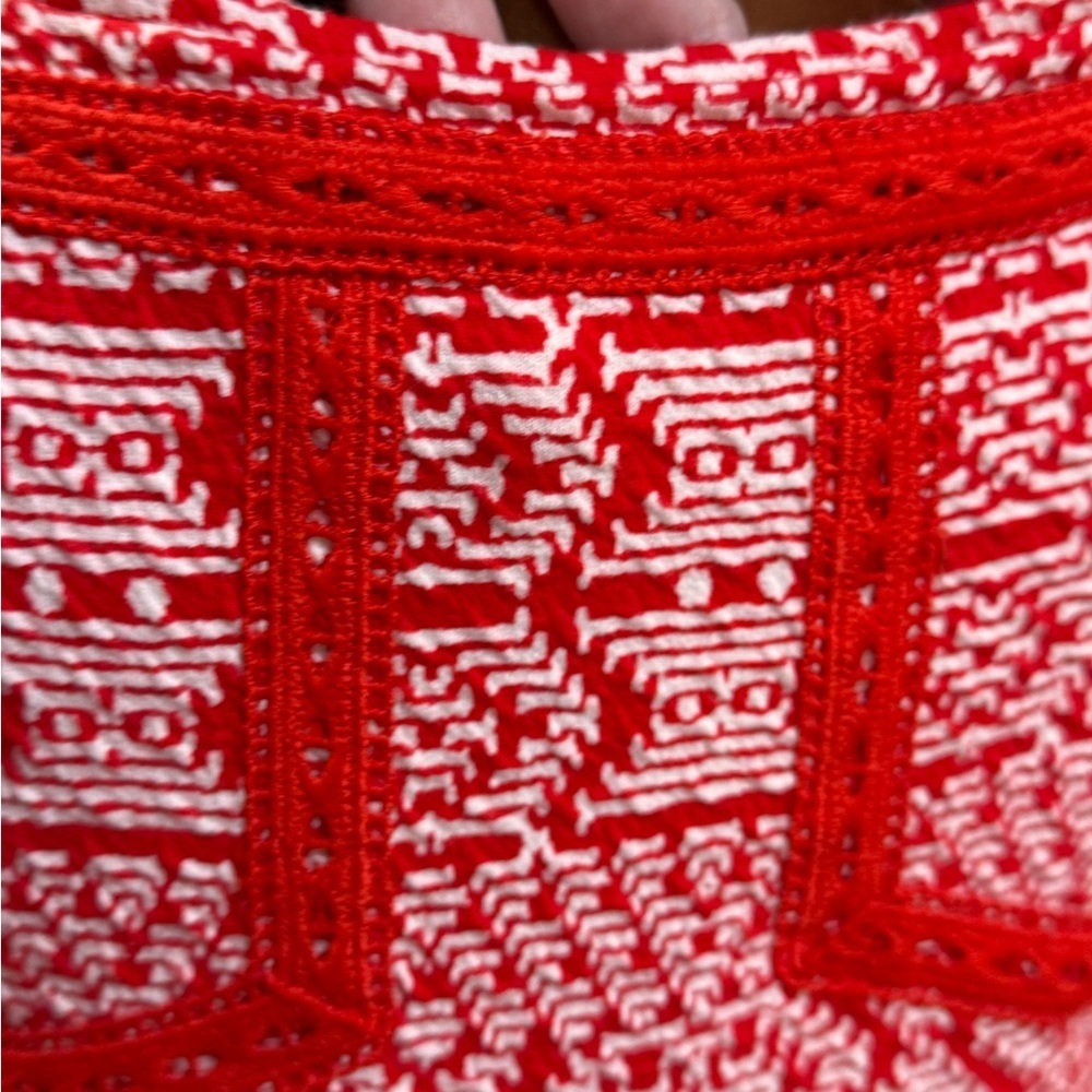 Maeve Emma Red and White Geometric Mini Dress - Picture 3 of 9
